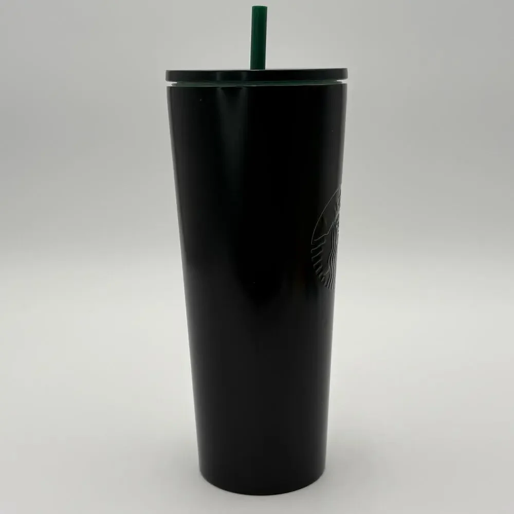 Starbucks 2020 Holiday Dark Green Black Gradient Matte Venti Tumbler 24oz